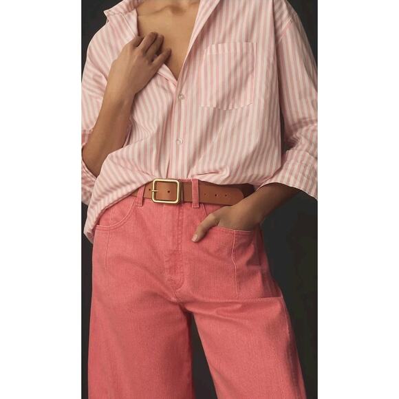 Anthropologie The Kenna Mid-Rise Heritage Petite Barrel Jeans by Pilcro Plus 34P - Picture 2 of 16